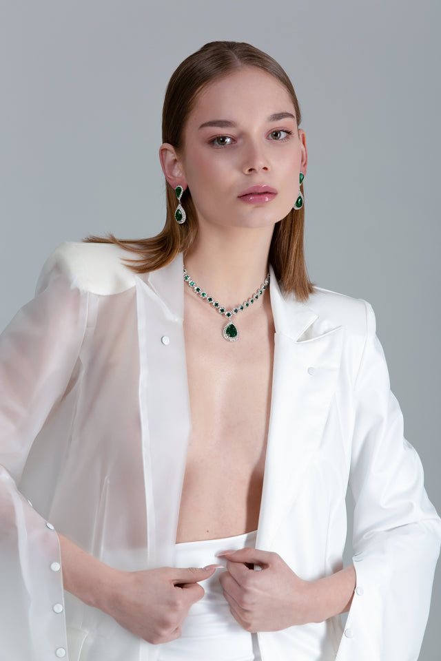 Dual-Design White / Transparent Blazer