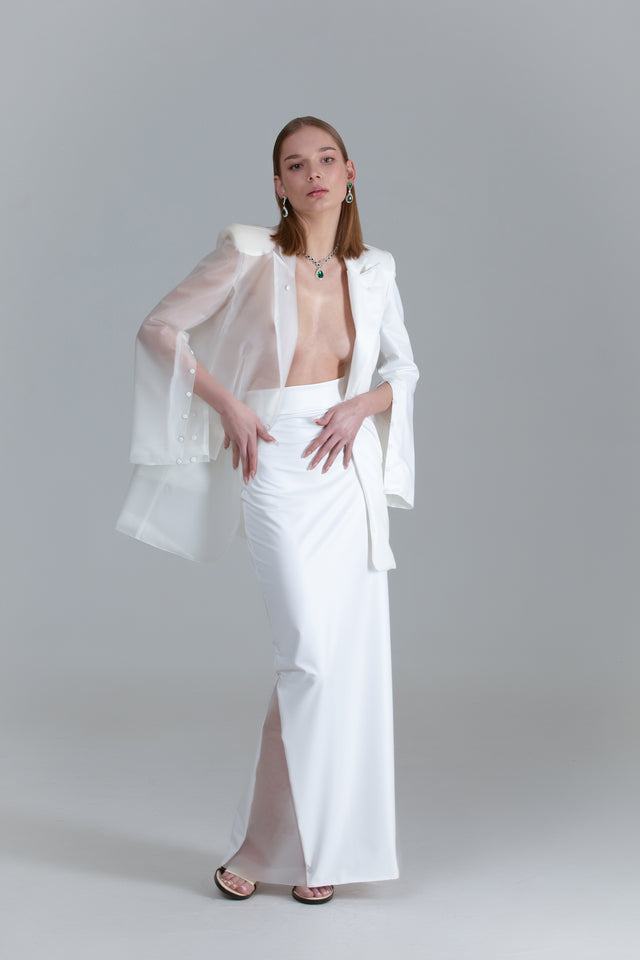 Dual-Design White / Transparent Blazer