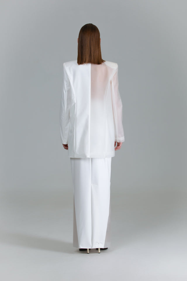 Dual-Design White / Transparent Blazer
