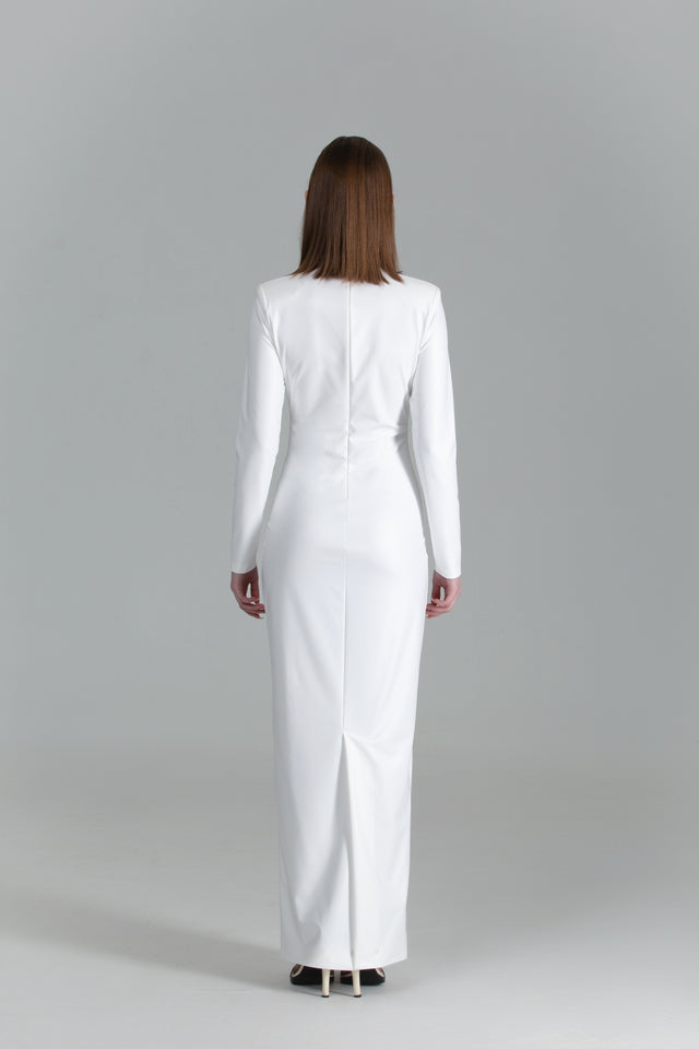 Faux Leather Bodycon Dress - White