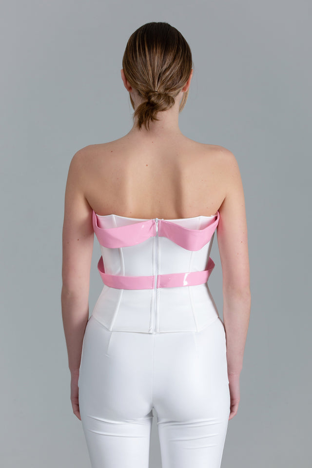 Vegan Leather Corset + Large Ribbon