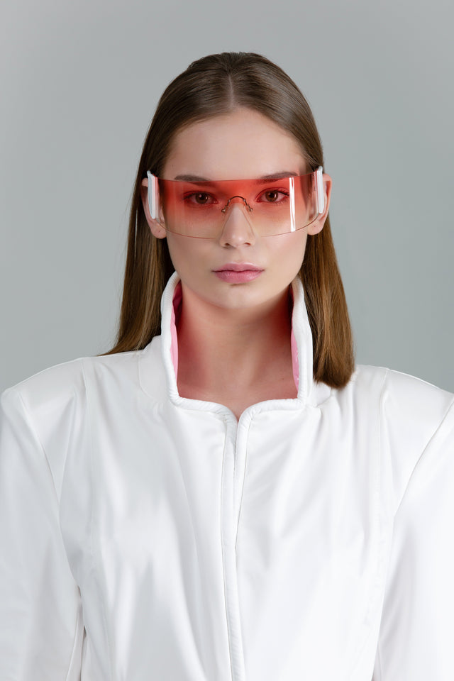 Reversible Vegan Trench Coat - Pink & White