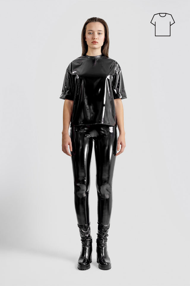 Latex Look T-shirt - Black