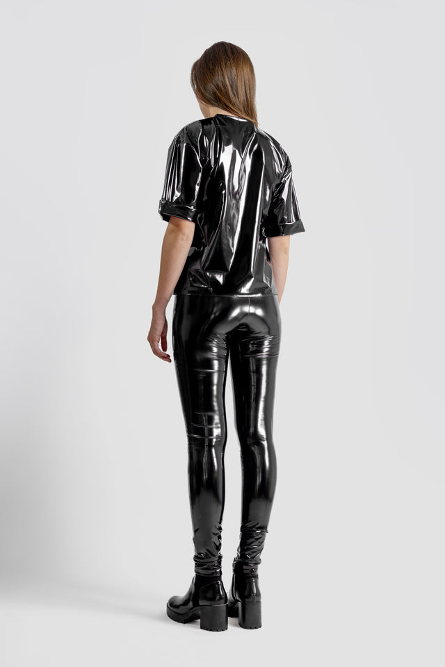 Latex Look T-shirt - Black