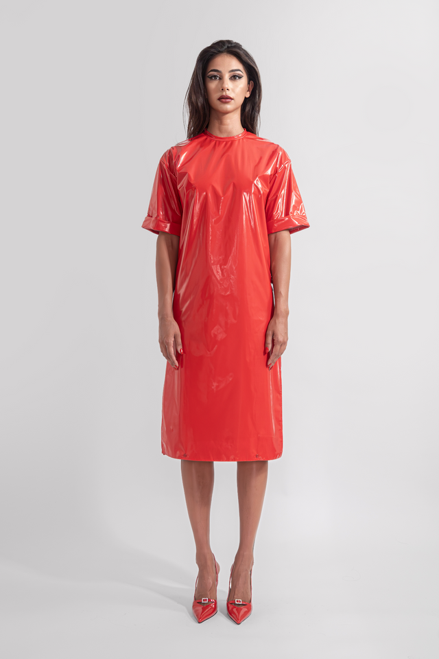 latex_red_t-shirt_dress_front