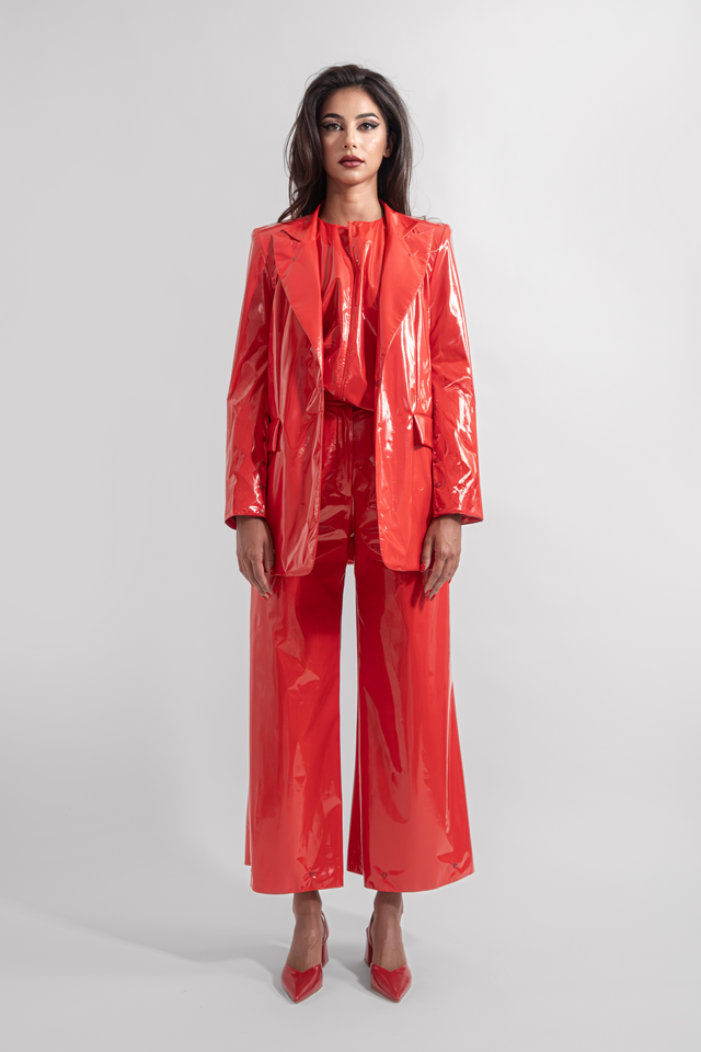single_breasted_blazer_latex_leather_red_front