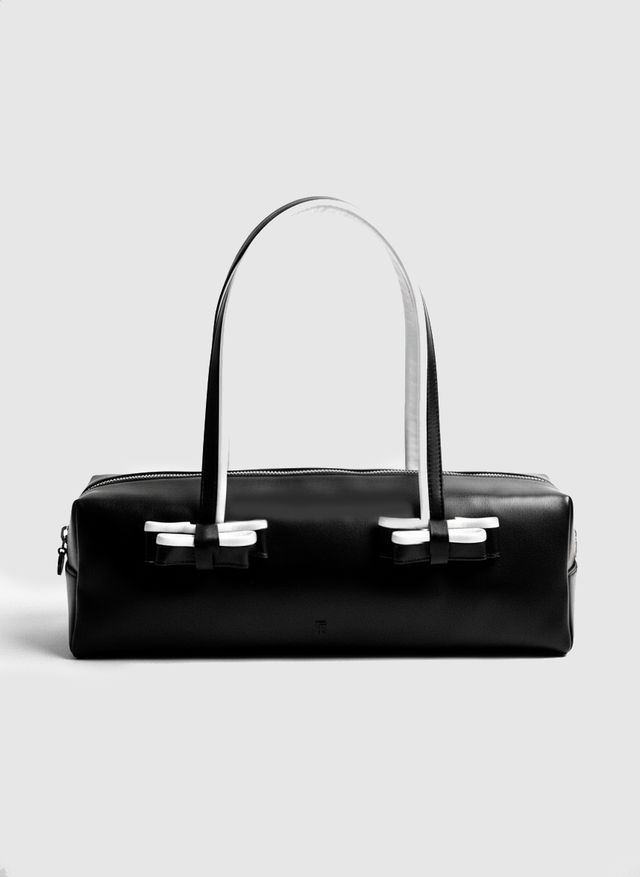 The Noir Leather Shoulder Bag - Black