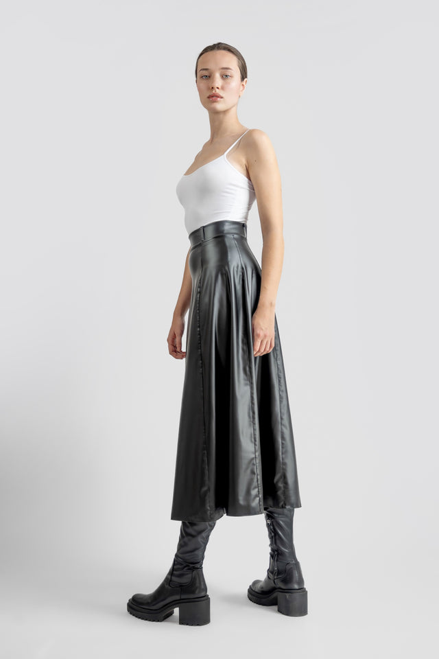 Circular Skirt Latex Feel - Black