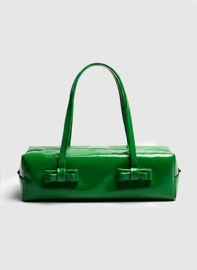 The Botanist Patent Leather Shoulder Bag - Green