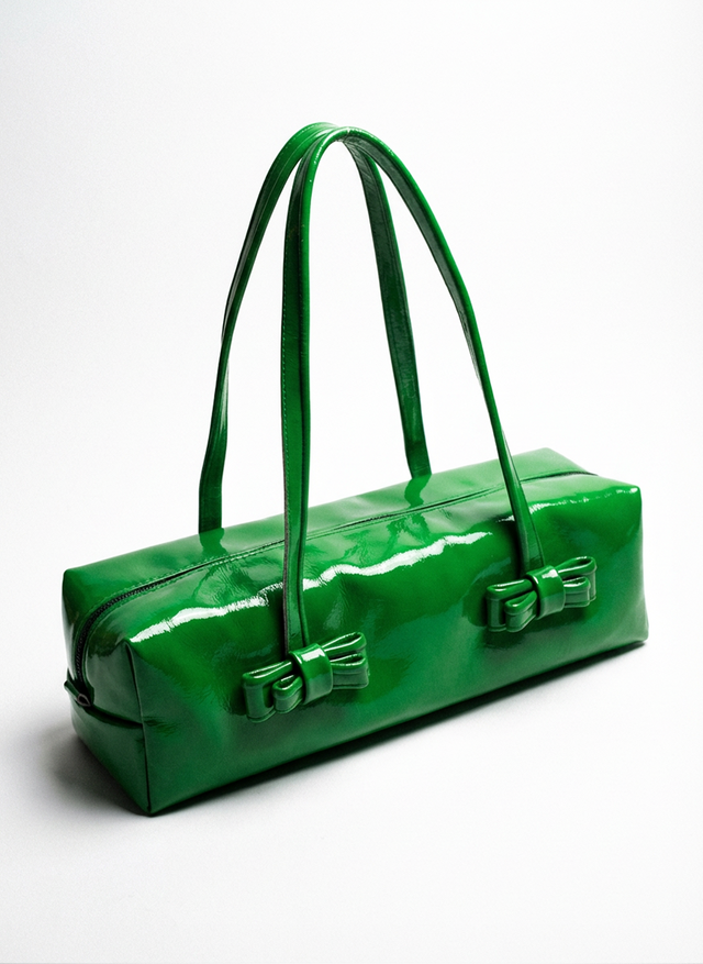 The Botanist Patent Leather Shoulder Bag - Green