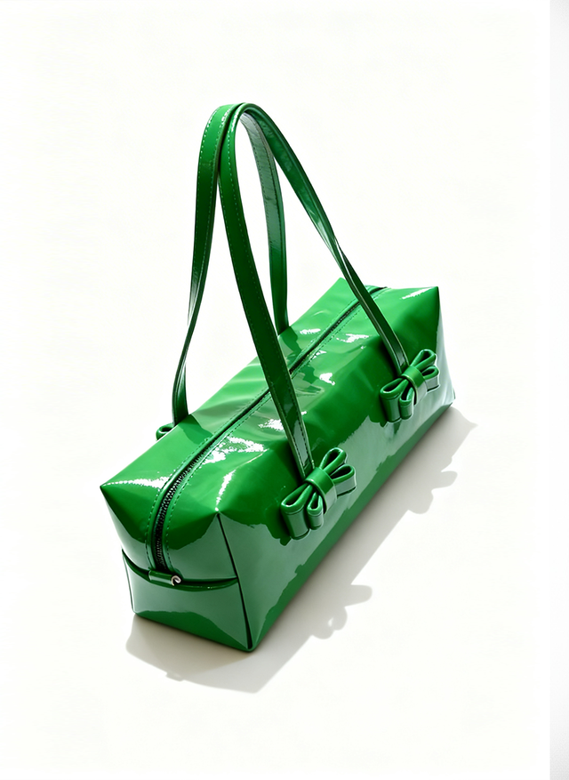The Botanist Patent Leather Shoulder Bag - Green
