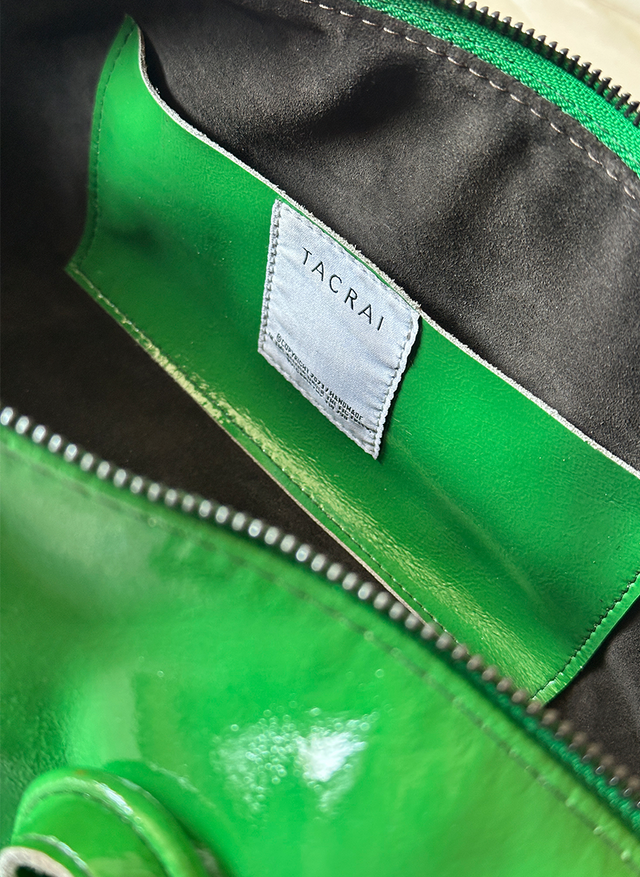 The Botanist Patent Leather Shoulder Bag - Green
