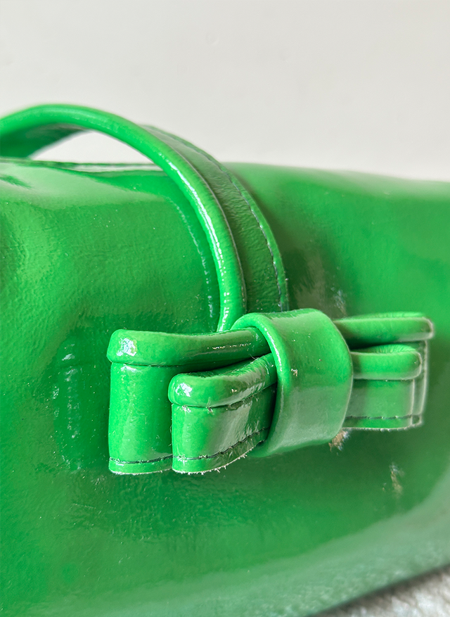 The Botanist Patent Leather Shoulder Bag - Green