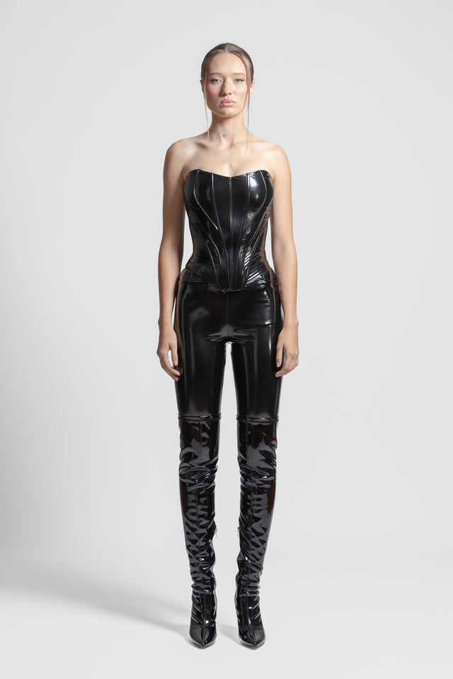 Corset Vegan Leather  - Black