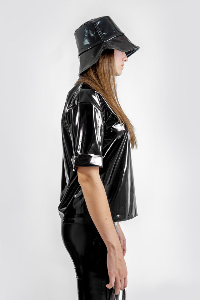 Latex Look T-shirt - Black