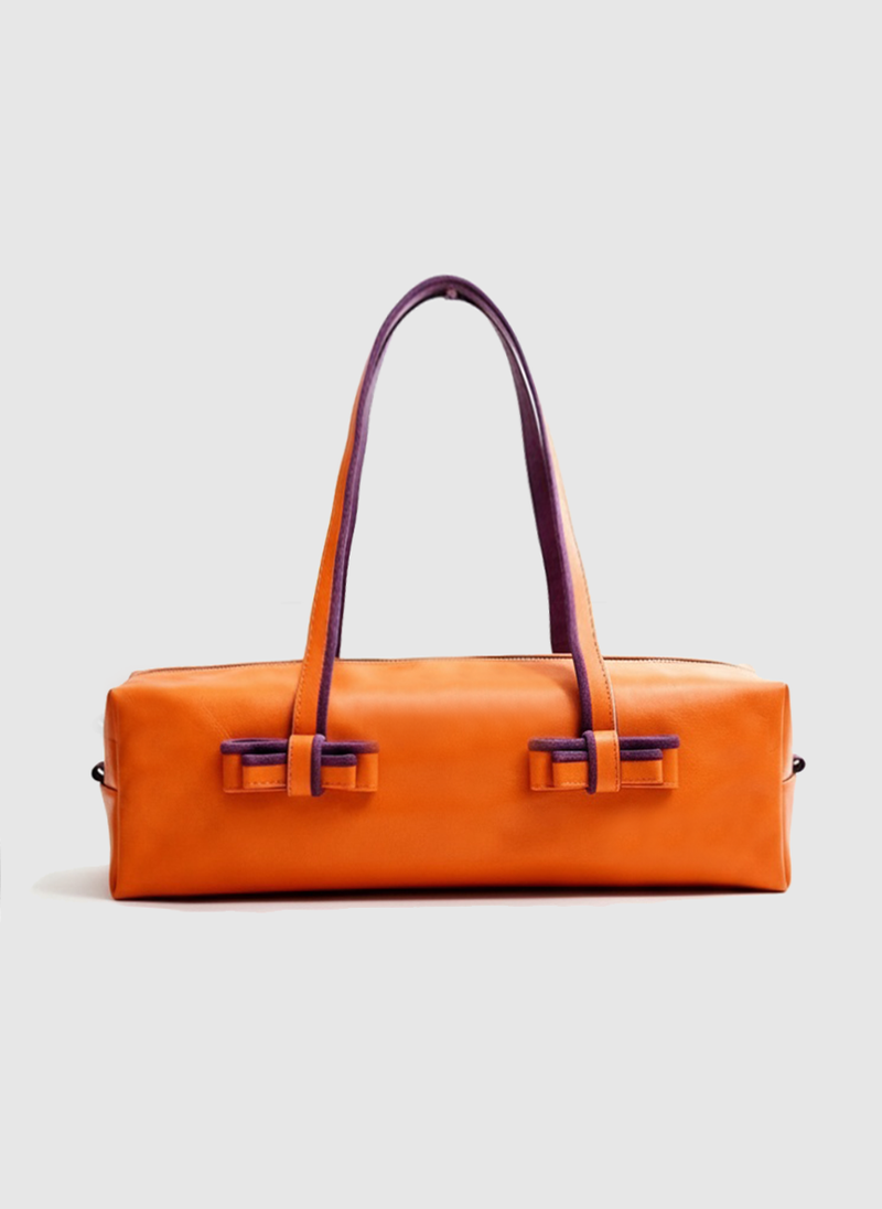 The Radiant Leather Shoulder Bag - Orange