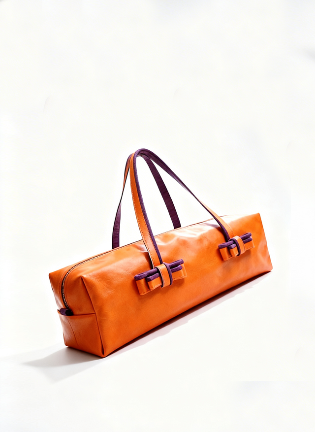 The Radiant Leather Shoulder Bag - Orange