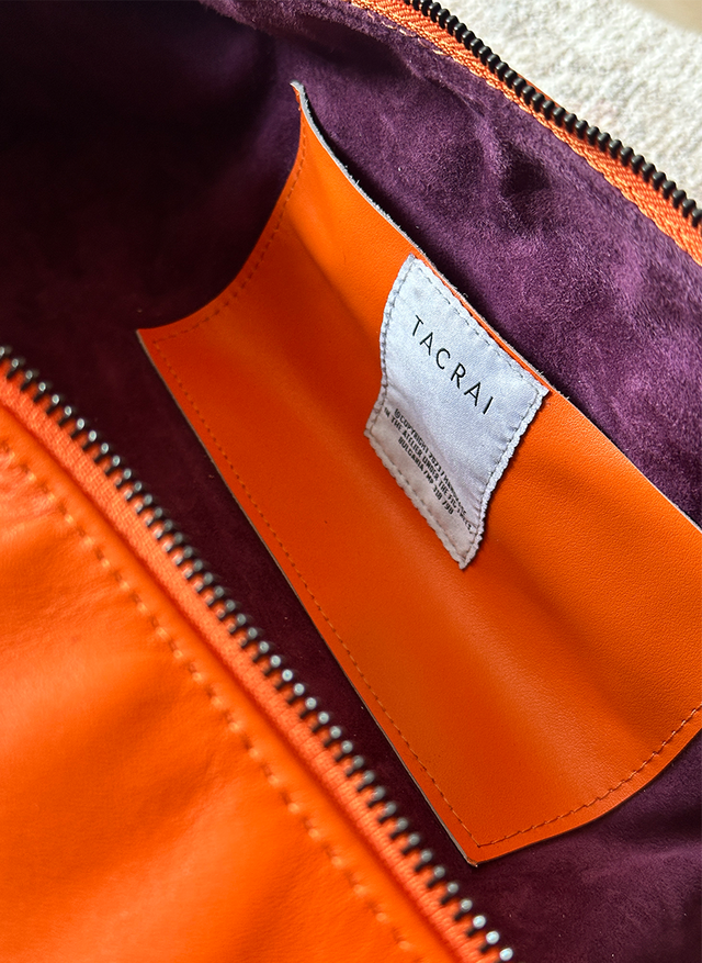 The Radiant Leather Shoulder Bag - Orange