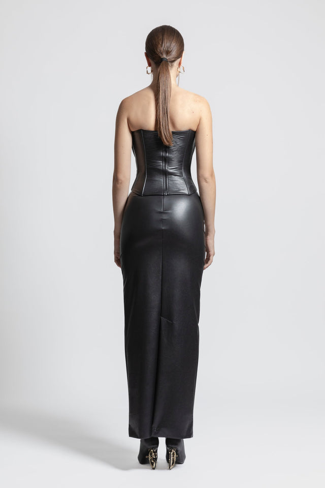 Pencil Skirt Latex Look - Black