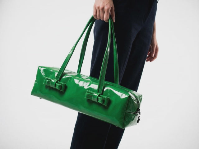 The Botanist Patent Leather Shoulder Bag - Green