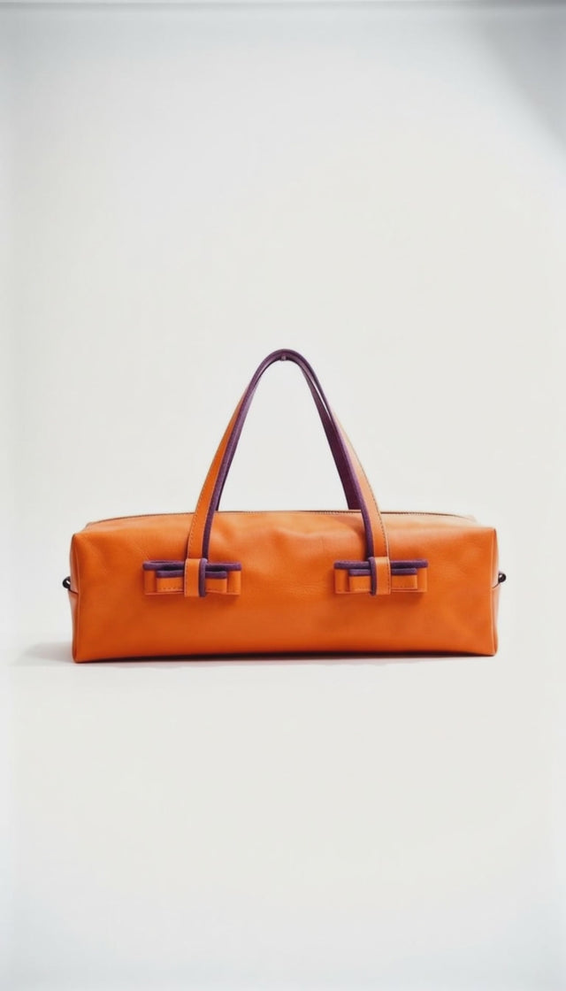 The Radiant Leather Shoulder Bag - Orange