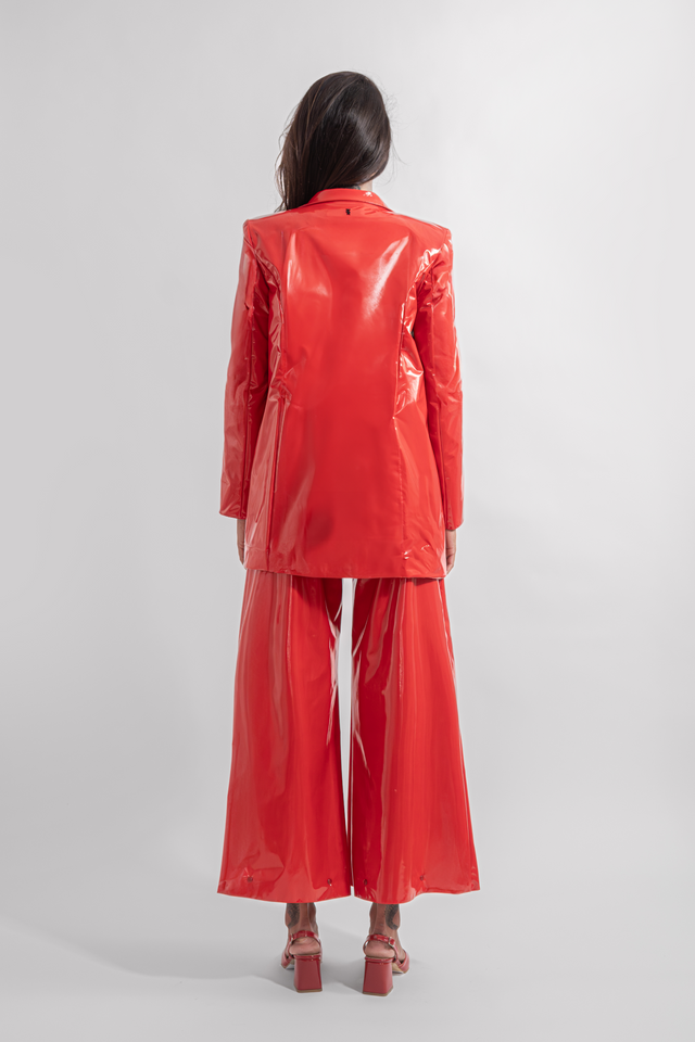 single_breasted_blazer_latex_leather_red_back