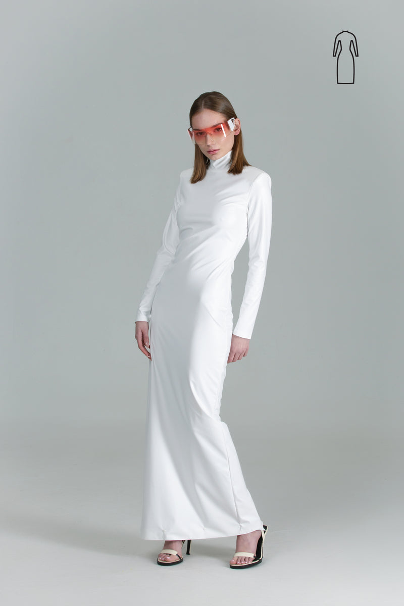 Faux Leather Bodycon Dress - White TACRAI Faux Leather Bodycon Dress - White TACRAI